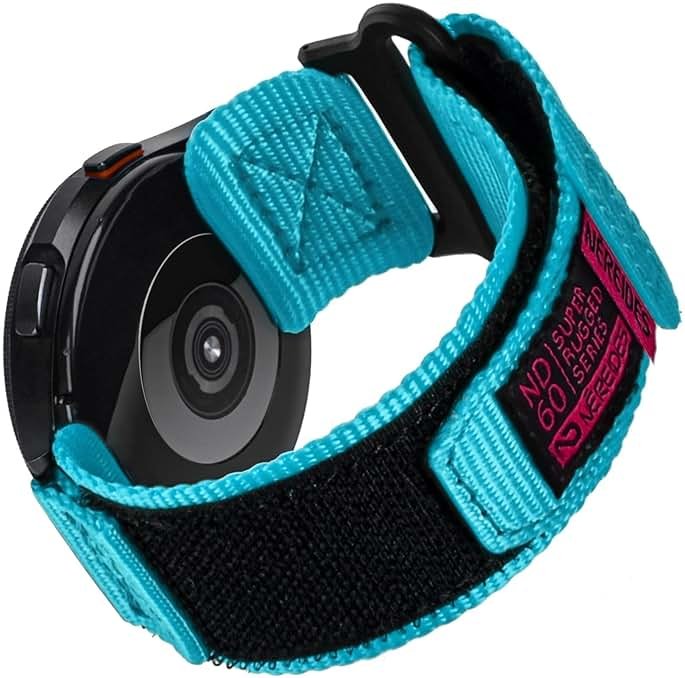 Nereides 20mm Watch Band Compatible with Samsung Galaxy Watch 7 6 5 4 FE/ 6 4 Classic/ 5 Pro/ Active, Nylon Quick Release Strap for Garmin Vivoactive 6 5 3/ Forerunner 645 55 245 165 (Blue, L) - Product Image