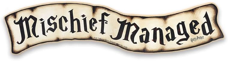 Harry Potter Mischief Managed Rustic Wood Wall Decor - Vintage Mischief Managed Sign for Home Decorating - Product Image