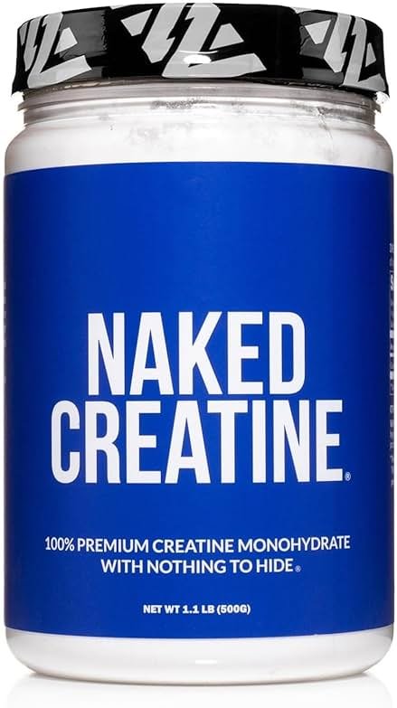 NAKED Pure Micronized Creatine Monohydrate Powder - NSF Certified, Unflavored, 500g, 1.1lb Bulk - Vegan, Non-GMO, Gluten-Free, Soy-Free, No Fillers, Supports Muscle Growth & Strength - 100 Servings - Product Image