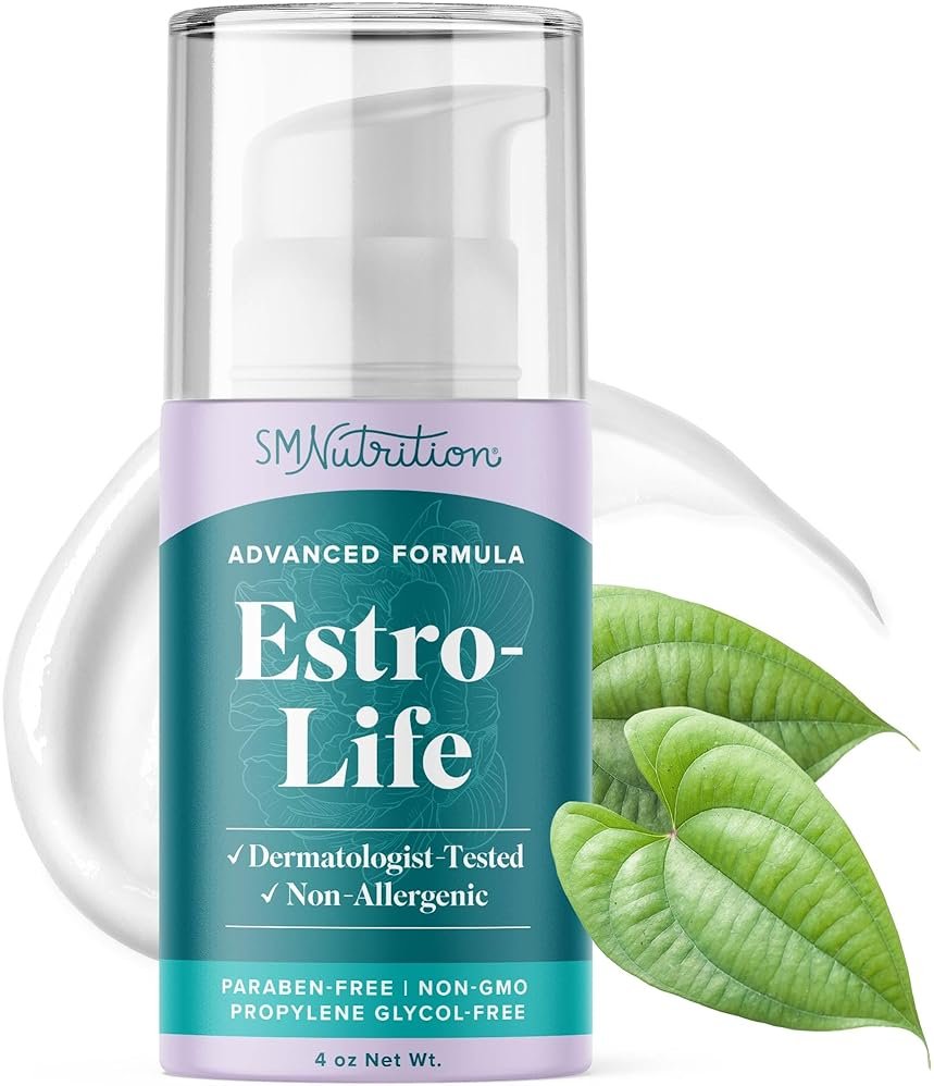 Advanced Estro-Life Balancing Skin Cream for Women | Cosmetic Skin Cream with Estriol, Wild Yam, Black Cohosh, Vitamin A, Black Currant Oil & Manganese | Paraben-Free | 80 Applications | 4oz Pump - Product Image