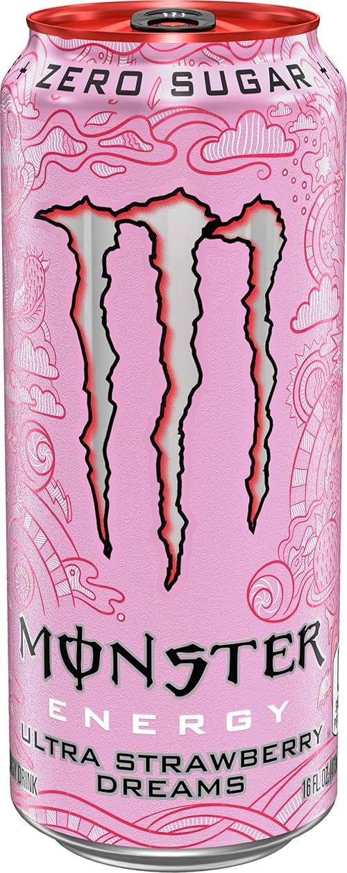 Monster Energy Ultra Strawberry Dreams, Sugar Free Energy Drink, 16oz - Product Image