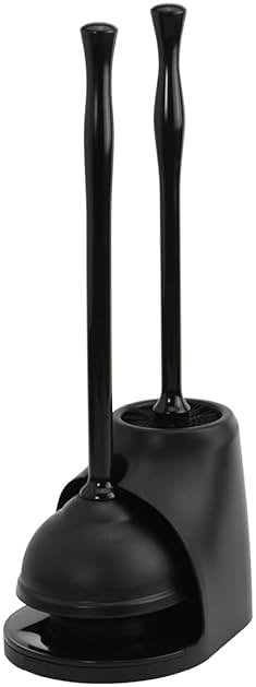 Casabella Bowl Brush & Plunger Combo - Heavy-Duty Toilet Plunger and Cleaning Brush, Ergonomic Handles, Durable Bowl Brush, Tackles Tough Clogs, Discreet Storage - Product Image