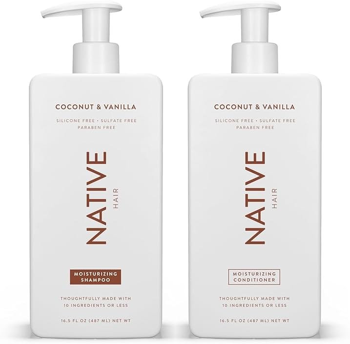 Native Coconut & Vanilla Shampoo and Conditioner Contain Naturally Derived Ingredients | All Hair Types, Color & Treated, Fine to Dry Damaged, Sulfate & Dye Free - 2-Pack - Product Image
