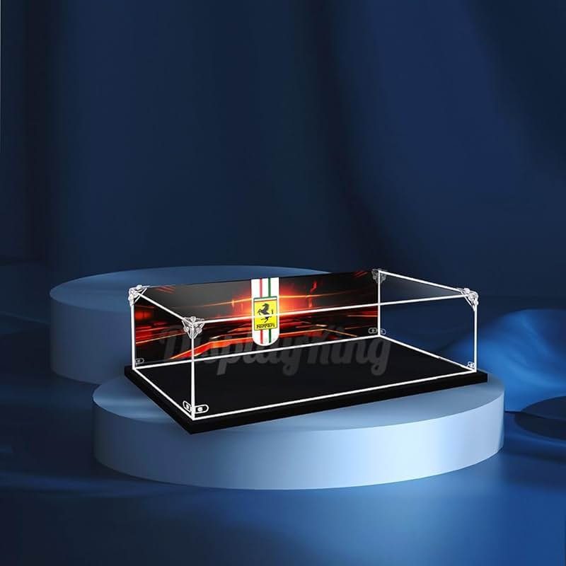 Acrylic Display case for Lego Ferrari 488 GTE AF Corse #51" 42125 3mm Thickness dust-Free and Crystal Clear Display case with Screw (Lego Set is not Included) (with Background) - Product Image