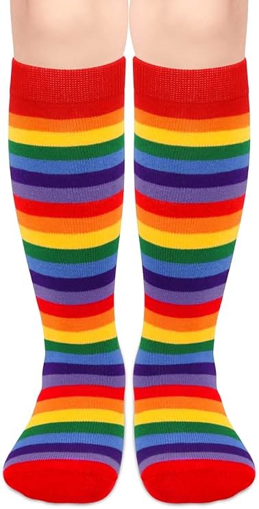 Olreco Toddler Soccer Socks Boys Girls Soccer Socks Kids Knee High Socks for Toddler Girls Toddler Tube Socks with Stripes - Product Image