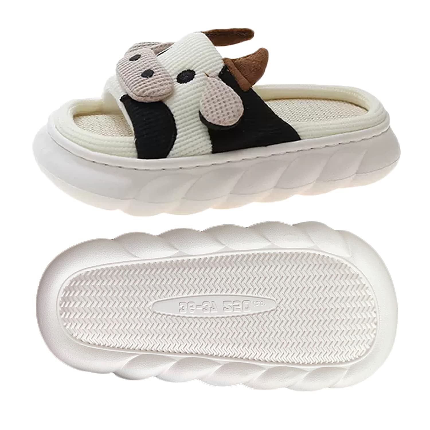 GULAKY Cow Slippers for Women Fuzzy Cute Kawaii Shoes Super Warm Soft Sole Non-slip Lightweight - Product Image