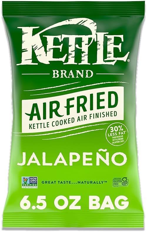 Kettle Brand Potato Chips, Air Fried Jalapeño Kettle Chips, 6.5 Oz Bag - Product Image