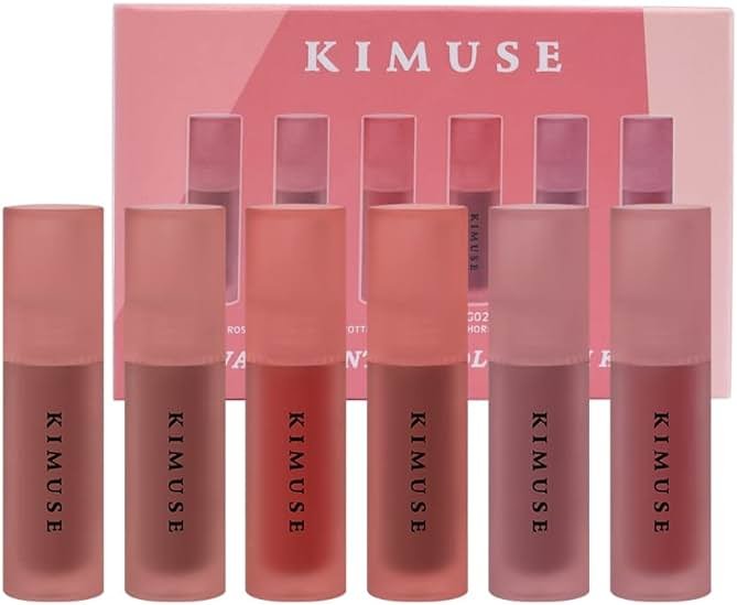 KIMUSE Water Gel Lip Tint 6 Colors Set, Highly Pigmented Long Lasting Moisturizing Glossy Lip Stains, Hydrate Lightweight Lip Gloss Makeup - Product Image