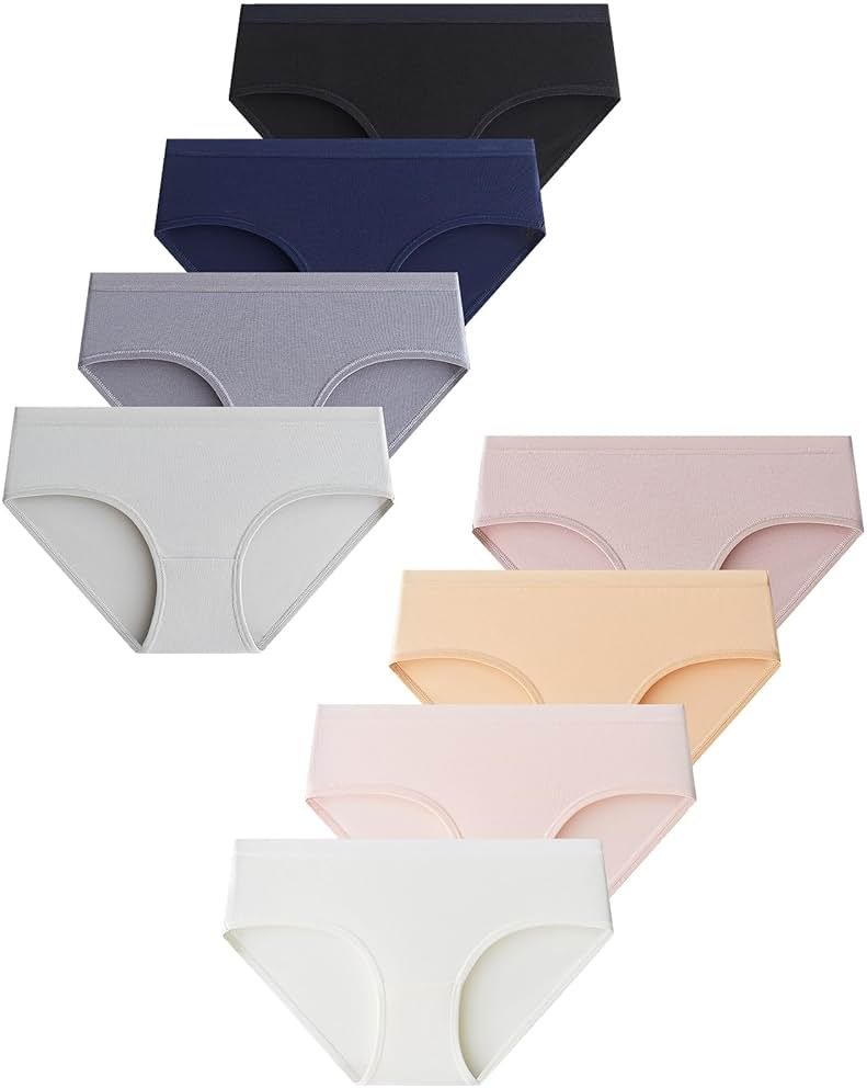Domee Teen Girls Cotton Underwear Panties Briefs Pack of 8 Underpants - Product Image