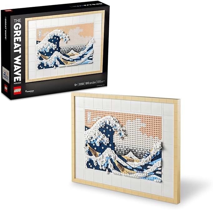 LEGO Art Hokusai The Great Wave Framed Japanese Wall Art Building Set - Unique Wall Decor for Home, Room, or Office - Fun Activity for Adults, Ages 18+ - Gift for Men and Women - 31208 - Product Image