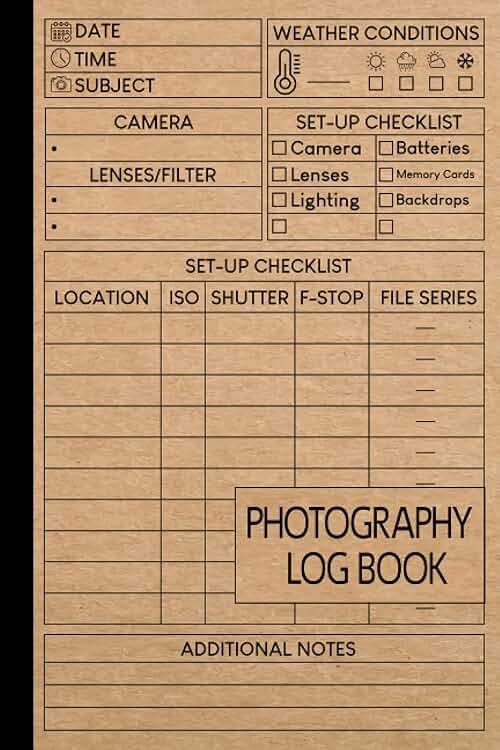 Photography Log Book: Photographer Journal to Track Camera Settings, Photography record log, Photo Shooting Skill, A Great Gift for Photographers - Product Image
