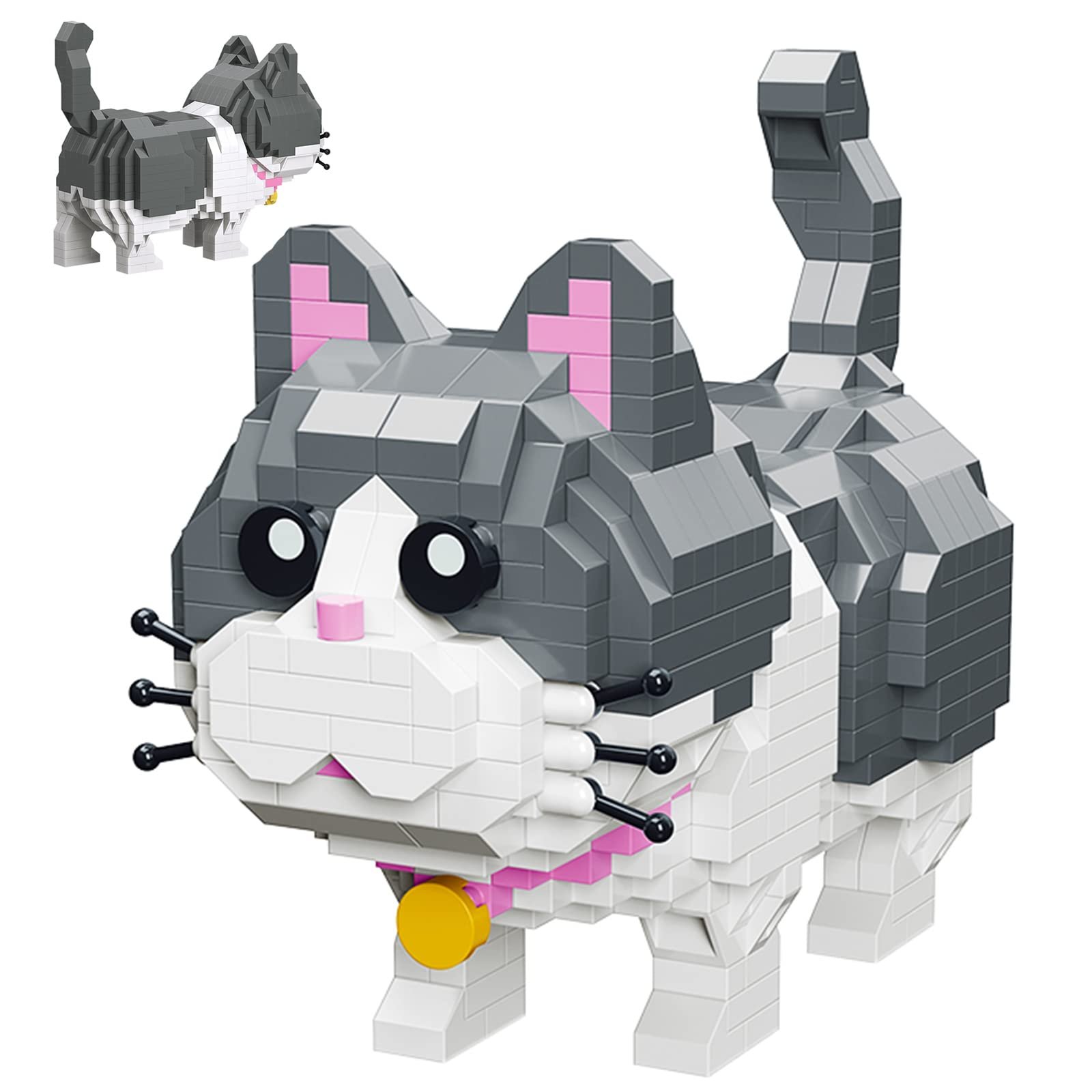 Myweyde Black Cat Building Blocks, Micro Building Blocks Cats, Cute Animal Series Micro Mini Building Blocks Kit, Cat Mini Building Blocks for Boys & Girls (Cat - 673Pcs) - Product Image