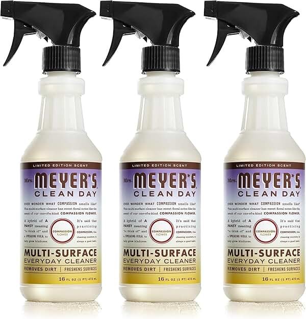 MRS. MEYER'S CLEAN DAY Multi-Surface Everyday Cleaner, Compassion Flower Scent, 16 Fl Oz Bottle - 3 Pack - Product Image