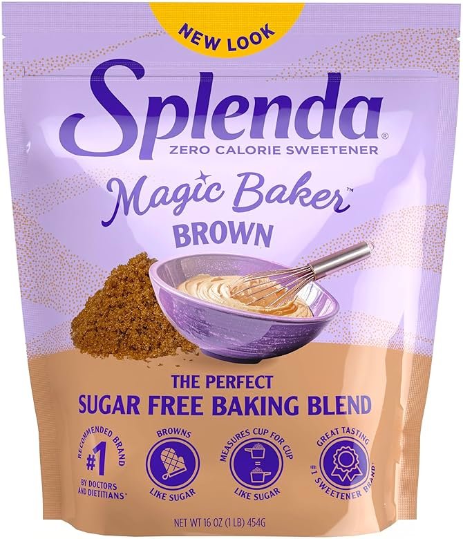 SPLENDA Magic Baker Brown Zero Calorie Plant Based Granulated Baking Blend with Stevia, Erythritol and Allulose – Zero Sugar, Keto Friendly, 1lb (16 oz) Pouch (Pack of 1) - Product Image