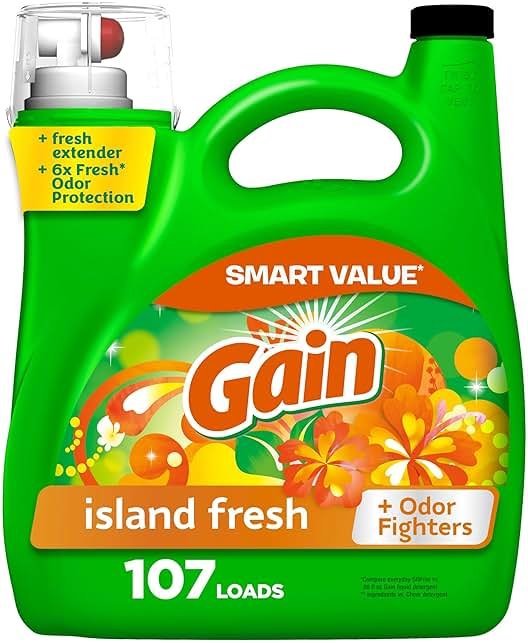 Gain Liquid Laundry Detergent, With Odor Defense, Island Fresh Scent, Laundry Soap For HE Washing Machines, 132 fl oz, 100 Loads (Packaging May Vary) - Product Image
