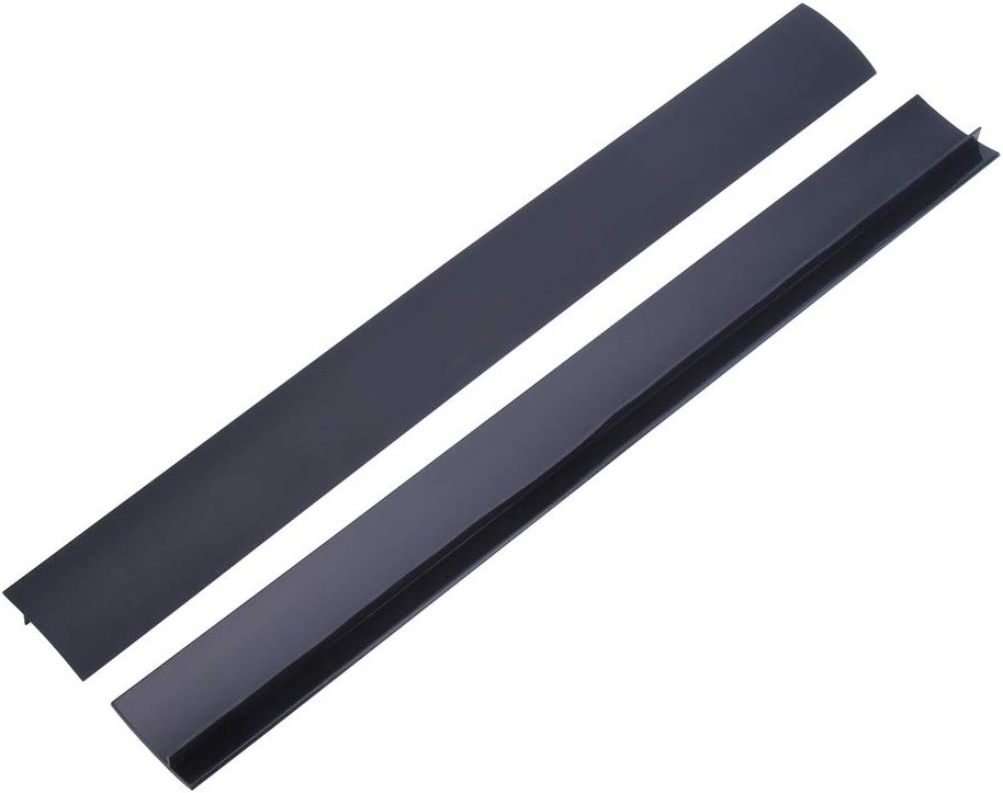 2 Pack Flexible Kitchen Stove Gap Covers, Silicone Gap Fillers Between Counter and Stovetop, Oven, Washer, Dryer, Easy to Wipe, Food Grade (Black, 21 Inches) - Product Image