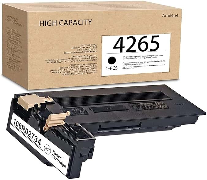 106R02734 Black High Yield Toner Cartridge 1 Pack(25,500 Pages): Compatible 4265 Toner Cartridge Replacement for Xerox WorkCentre 4265 4265X 4265S 4265XF Printer - Product Image