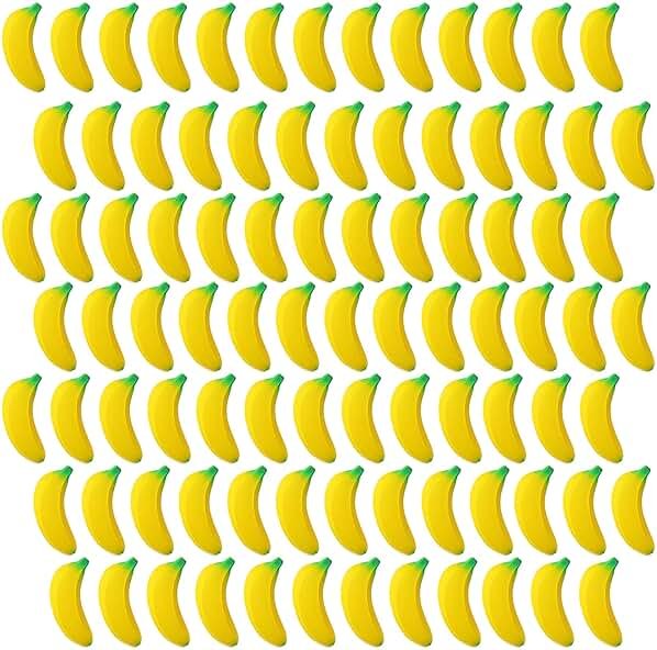 Jerify 100 Pcs Banana Stress Toys Stretchy Banana Fidget Toys Realistic Stretchy Pu Foam Party Favors for Teens and Adults(2.36 Inches) - Product Image