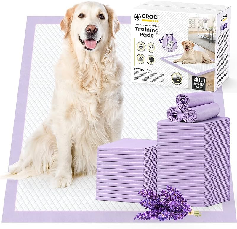 CROCI Dog Pads Extra Large 30x36in, Puppy Pads with Adhesive Tabs Super Absorbent Up to 10 Cups, Disposable (40 Counts) - Product Image