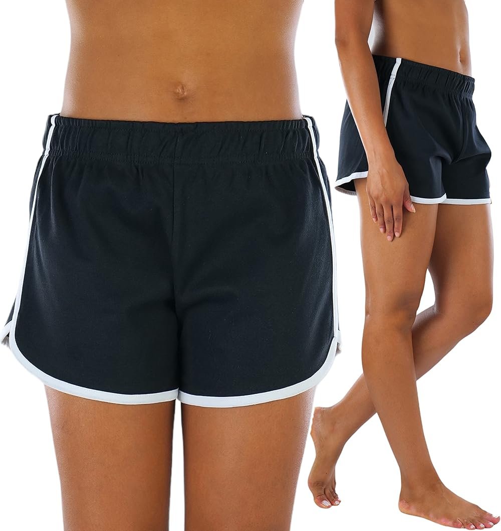 ToBeInStyle Women’s Athletic Chic Drawstring Elastic Waist Yoga Mini Shorts - Product Image