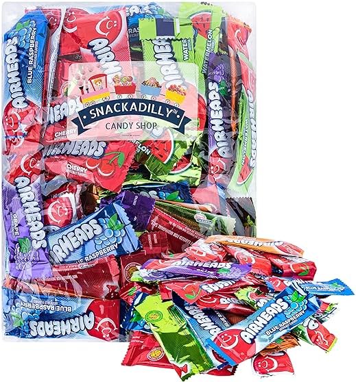 Taffy Mini Bars Assortment - Cherry, Orange, Lime, Blue Raspberry, & White Mystery Flavors 1.5lb Bag Packaged By Snackadilly - Product Image