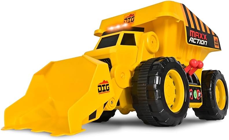 Maxx Action 19'’ 2-N-1 Motorized Dig Rig – Excavator and Dump Truck Toy with Joystick Control for Toddlers | Gift for Kids 3+ | Lights, Sounds & Interactive Construction Vehicle, Batteries Included - Product Image