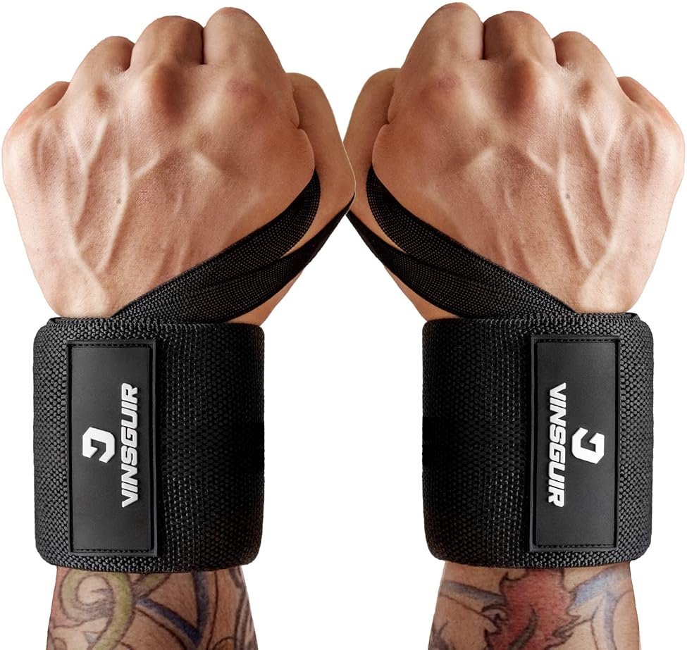 VINSGUIR Wrist Wraps for Weightlifting, [USPA Approved] Lifting Straps for Wrist Support with Heavy Duty Thumb Loop, Gym Wrist Brace for Working Out, Crossfit, Powerlifting, for Men&Women - Product Image