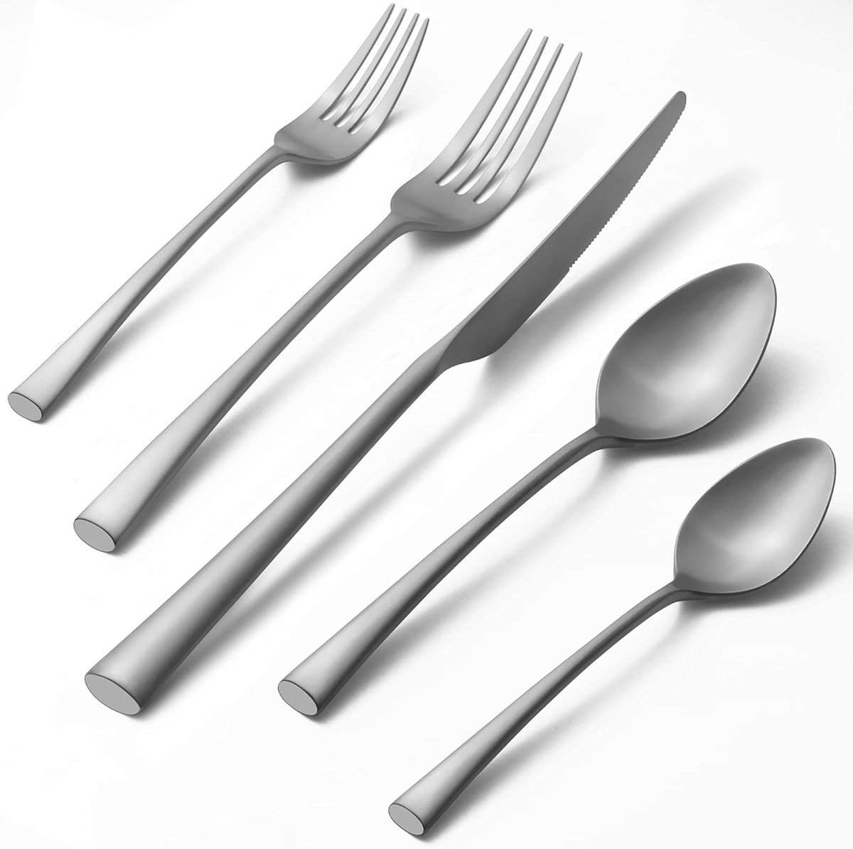 Alata Bailey 20-Piece Forged Stainless Steel Flatware Set Cutlery Set,Service for 4,Matte Satin Finish,Dishwasher Safe… - Product Image