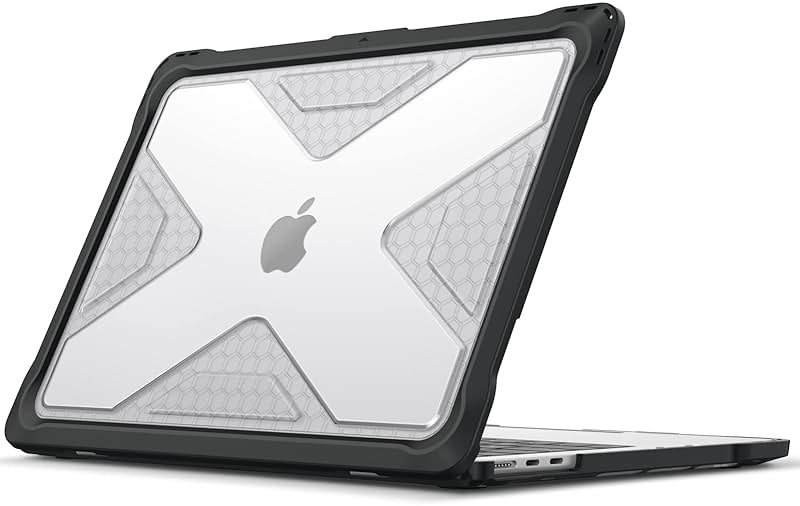 Fintie Case for MacBook Air 13.6 Inch A3449 A3240 A3113 A2681 (2022 2023 2024 2025 2026 Release) - Heavy Duty Rugged Hard Shell Case Cover for MacBook Air 13 Inch M2 M3 M4 M5 Chip, Clear - Product Image