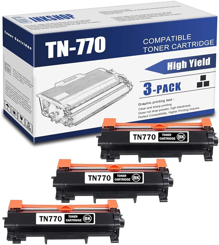 TN770 Compatible TN-770 Black High Yield Toner Cartridge Replacement for Brother TN-770 DCP-L2550DW MFC-L2710DW HL-L2350DW HL-L2370DW HL-L2390DW Toner.(3 Pack) - Product Image