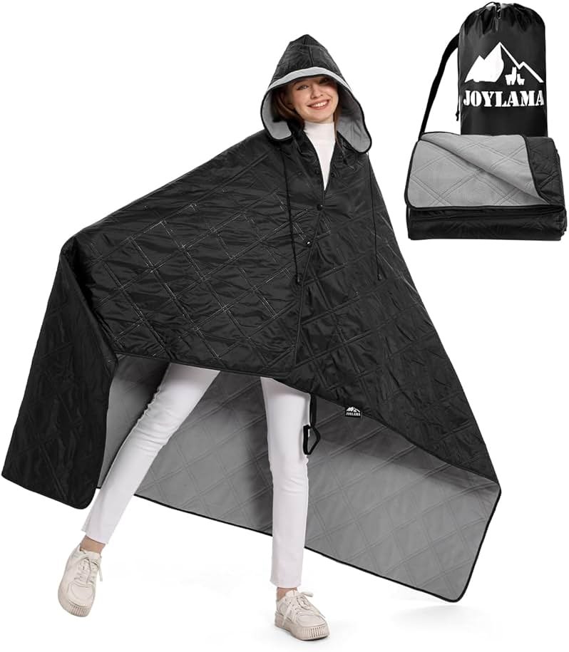 JOYLAMA Outdoor Camping Blanket, Fleece Waterproof Stadium Blanket with Portable Bag, Lightweight for Cold Weather, Sports, Pet, Beach, Picnic, Stadium, Travel, Car, 79 * 54inch - Product Image