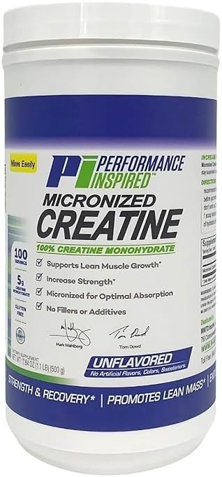 Performance Inspired Nutrition Micronized Creatine Monohydrate – 100% Pure, Unflavored, No Fillers – Supports Muscle Growth & Recovery – 1.1 lb - Product Image