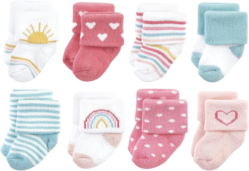 Hudson Baby baby-girls Cotton Rich Newborn and Terry Socks - Product Image