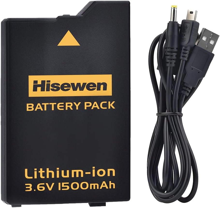 Hisewen PSP 3000 Battery with PSP Charger Cable for Sony PSP 3000 / PSP Slim 2000 PSP-S110, PSP-3001, PSP-3000, PSP-3002, PSP-3004, PSP-2001, PSP Slim Console - Product Image