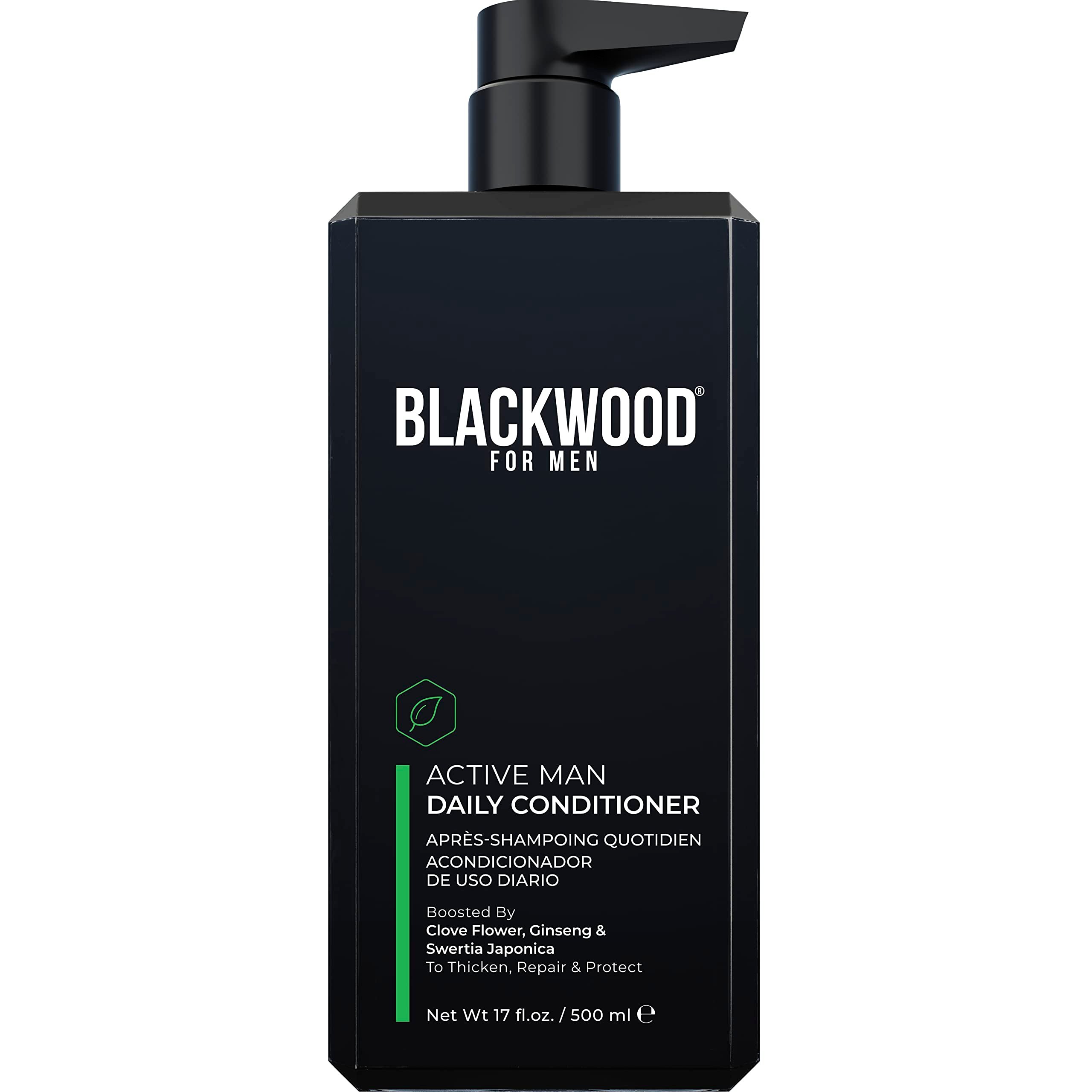 BLACKWOOD FOR MEN Active Man Daily Hair Conditioner for Men, Thickening Conditioner, Deep Nourishing Treatment for Shine, Hair Loss & Dandruff - Natural Vegan Formula Sulfate-Free, Paraben-Free,17 oz - Product Image