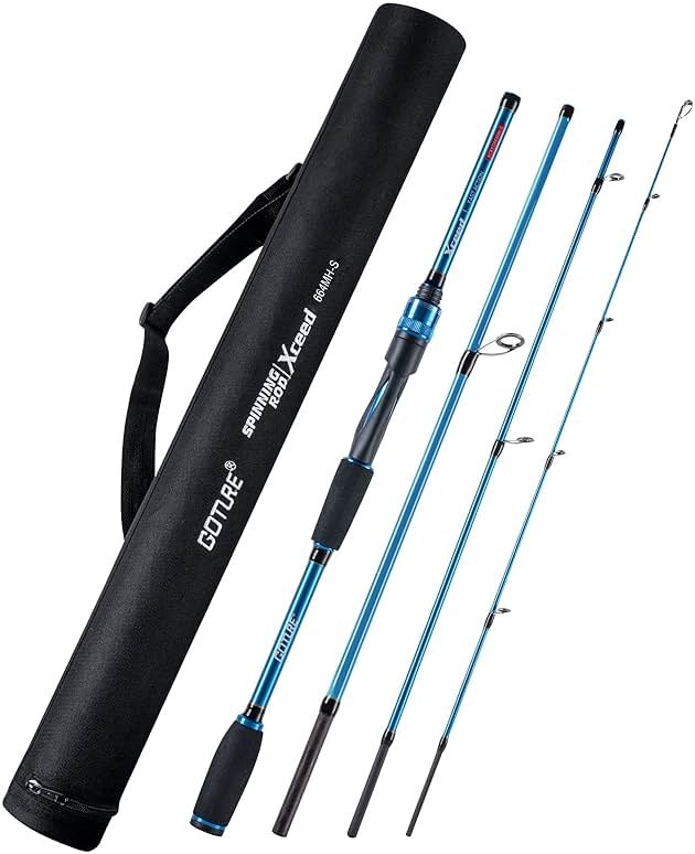 Goture Travel Fishing Rods, 4 Piece Fishing Pole with Case/Bag, Casting/Spinning Rod,Ultralight Fishing Baitcasting Rod 7ft for Saltwater Trout, Bass, Walleye, Pike - Product Image