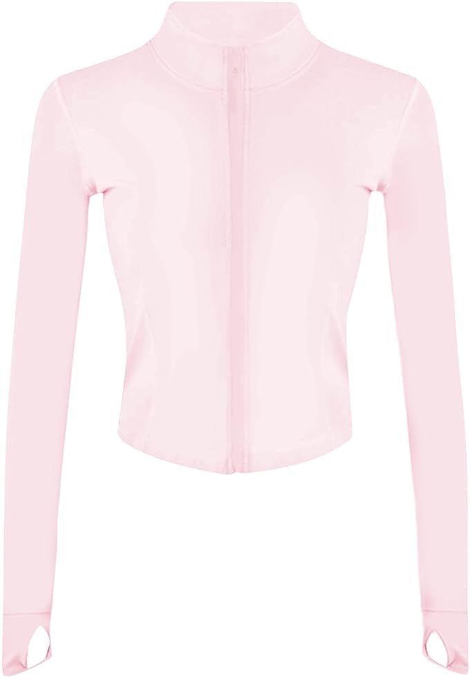 UANEO Workout Tops for Women Cropped Workout Jackets for Women Yoga Athletic Jacket - Product Image