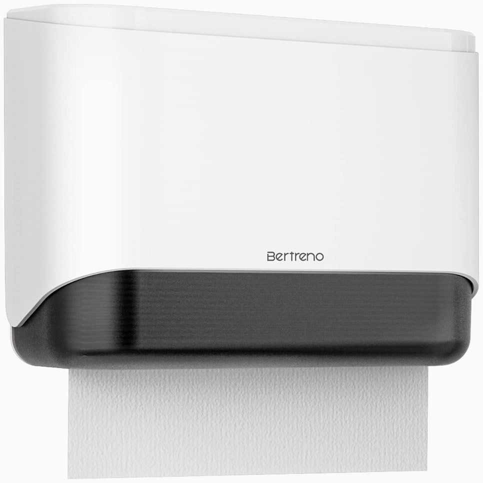 Bertreno Commercial Paper Towel Dispenser Wall Mount Paper Towel Holder Large Capacity 200 Multifold/Trifold/C Fold Hand Towel Dispenser Bathroom Tissue Dispenser (White) - Product Image
