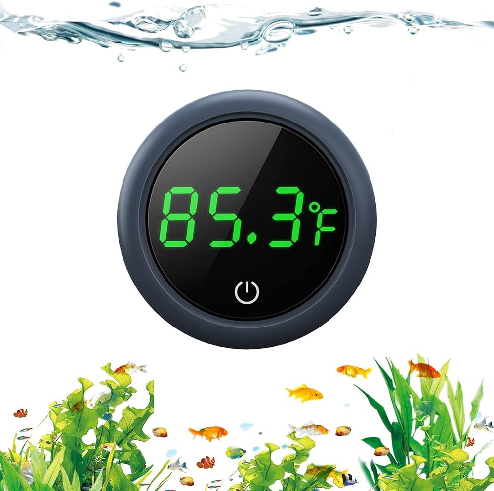PAIZOO Fish Tank Digital Thermometer Accurate LED Display to ±0.9°F Tank Thermometer Aquarium Temperature Measurement Suitable for Fish, Axolotl, Turtle or Aquatic - Product Image