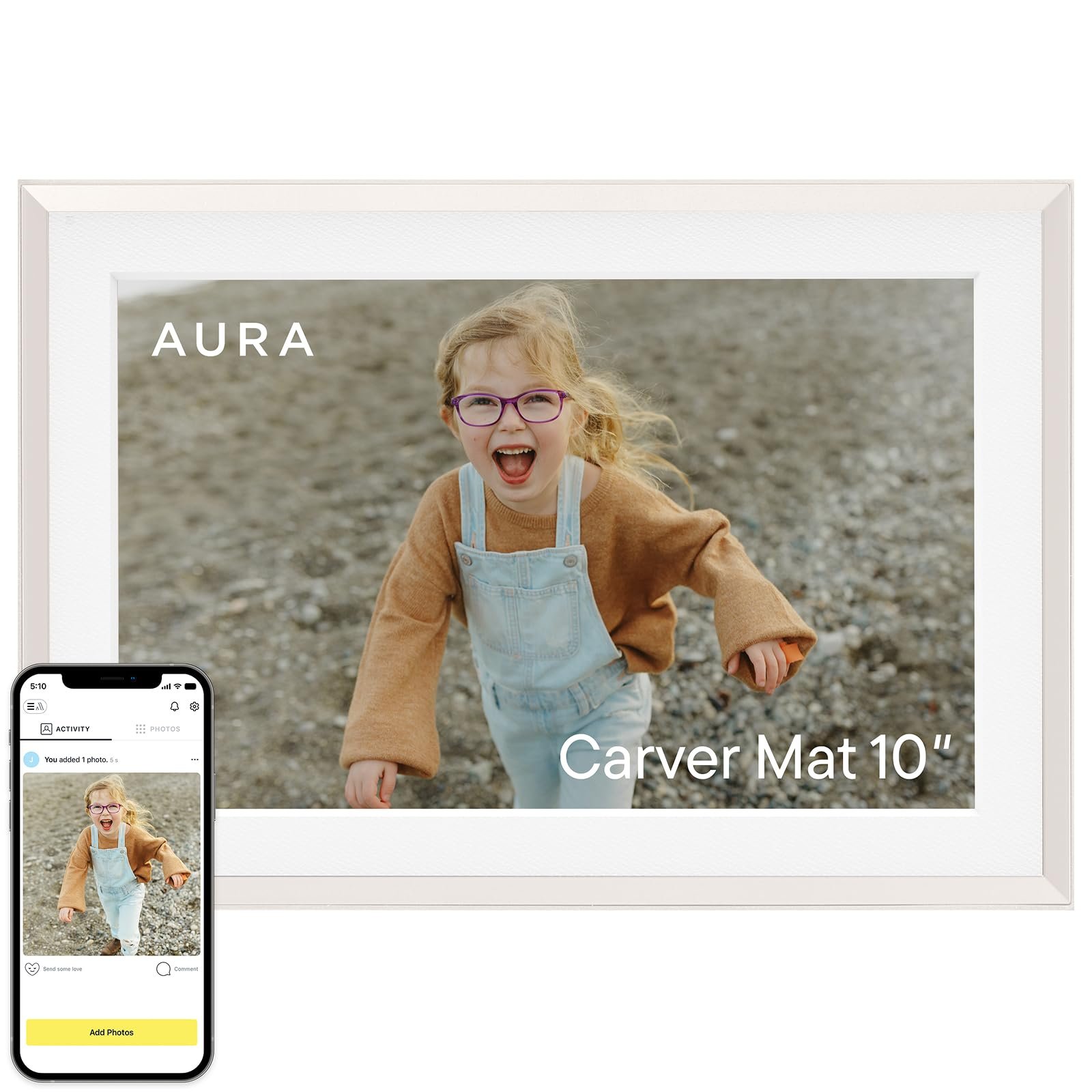 Aura Carver 10.1" WiFi Digital Picture Frame | The Best Digital Frame for Gifting | Text Photos Directly to Your Frame from Anywhere | Free Unlimited Storage | No Subscription Fees, No Ads - Product Image