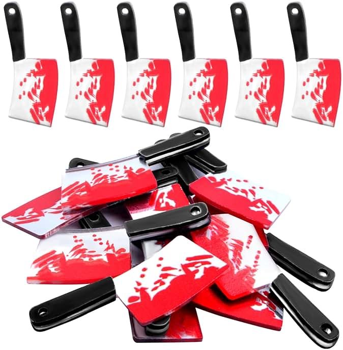 12 Pieces Small Knife Pendant Charms Acrylic Horror Sharp Knife Shape Dangle Pendants Craft Supplies for DIY Earrings Jewelry Making Halloween Party Decor - Product Image