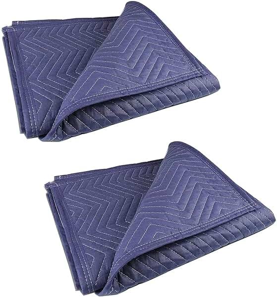 PONGHEI 2 Moving Blankets 40"x 72" Heavy Duty Packing Blankets for Moving Shipping Thick Furniture Wrapping for Moving Supplies Professional Quilted Shipping Blankets - Product Image