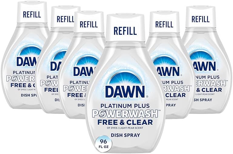 Dawn Free & Clear Powerwash Dish Spray, Dish Soap, Pear Scent Refill, 16 Fl oz (6 Pack) - Product Image