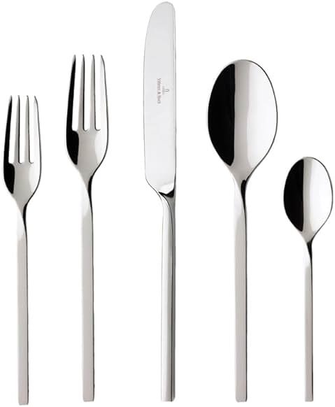 Villeroy & Boch NewWave Collection 20-Piece Flatware Set, Service for 4, 18/10 Stainless Steel Utensils, Dishwasher Safe - Product Image