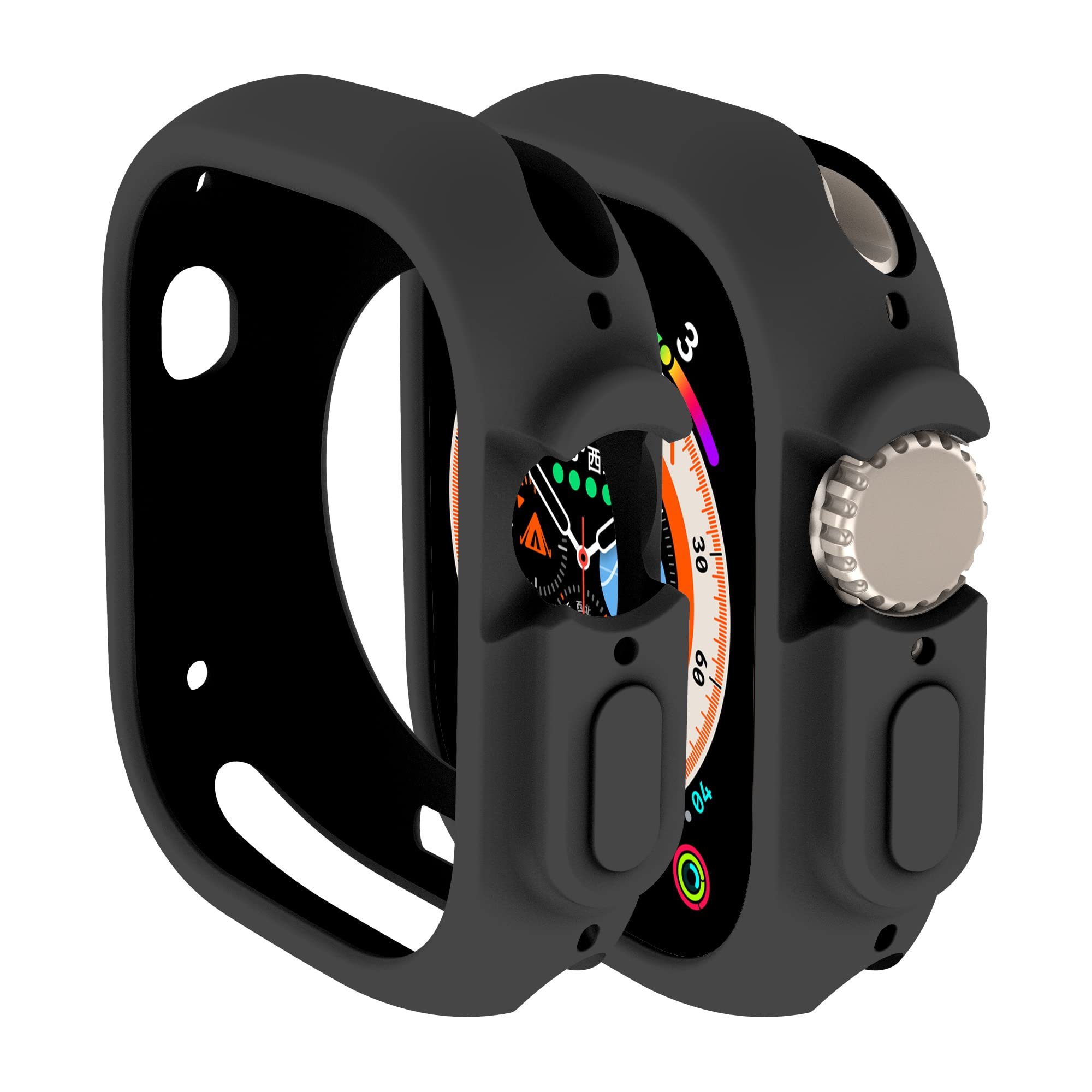 Bumper case Compatible with Apple Watch Ultra 3/Ultra 2/Ultra 49mm Cover, Soft TPU Protective Bumper Cover for Apple Watch 49mm Case (Black) - Product Image