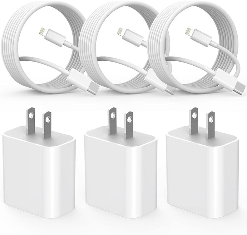 Fast Charger iPhone,i Phone Charge Cable,3Pack iPhone Charger Fast Charging 6Foot Phone Charging USB C Charge Adapter 6FT Type C to Lightning Cable for iPhone 14 Pro Max/14 Plus/13/12 Mini/11/10/XS/SE - Product Image