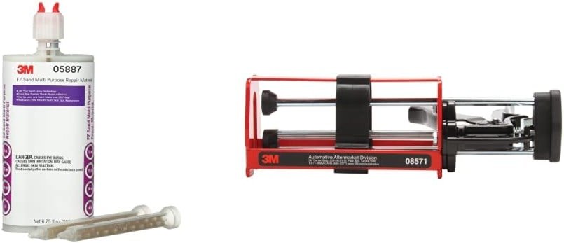 3M EZ Sand Multi Purpose Repair Material, 05887, Two-Part Epoxy Finishing Adhesive, 200 mL/6.75 fl oz Cartridge Manual Cartridge Applicator, 08571, Accurately Dispense Materials, 200 ml - Product Image