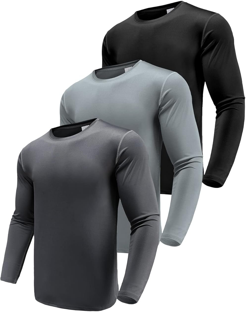 Men's 1, 3 or 5 Pack Performance Long Sleeve T-Shirts, UPF 50+ Sun Protection Shirts, Athletic Gym Workout Shirts for Running - Product Image