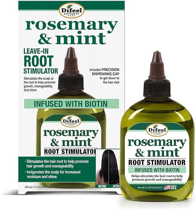 Difeel Rosemary and Mint Root Stimulator Oil with Biotin for Hair Growth, 7.1 oz. - Hair Growth Scalp Treatment - Product Image