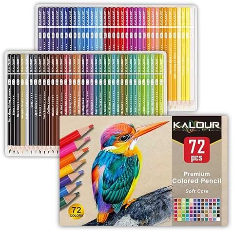 KALOUR 72 Count Colored Pencils for Adult Coloring Books, Soft Core,Ideal for Drawing Blending Shading,Color Pencils Set Gift for Adults Kids Beginners - Product Image